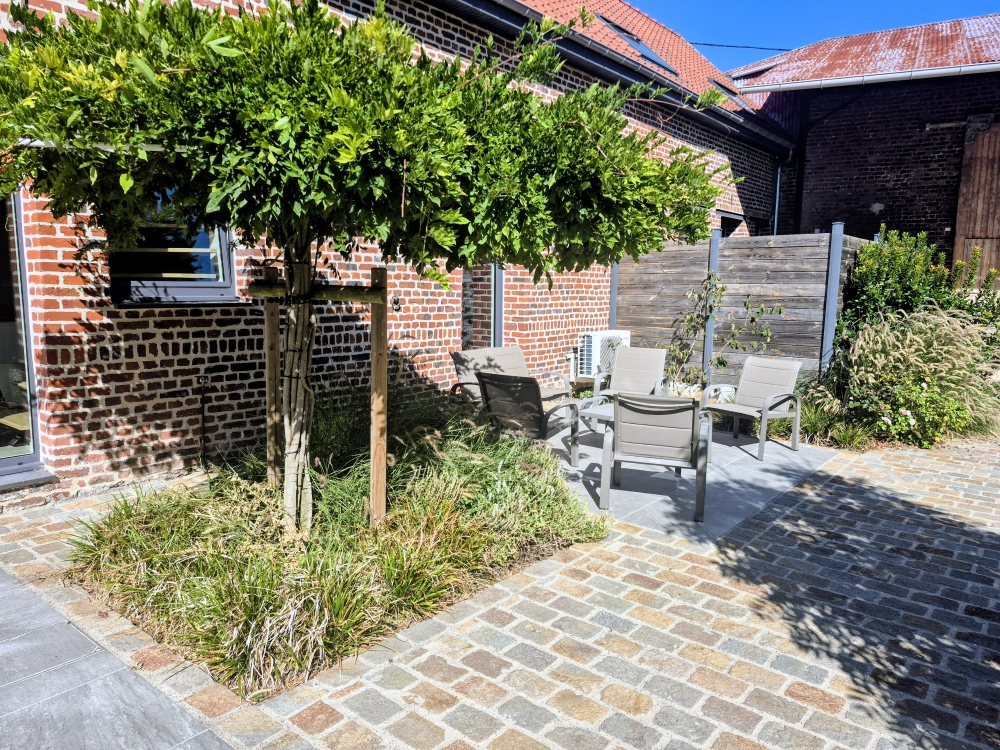 Création de massifs et plantations dans un jardin à Arras